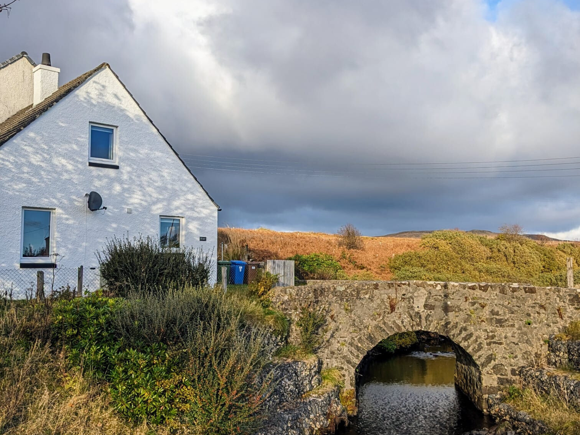 Weatherproof masonry paint on an exterior of a rural property